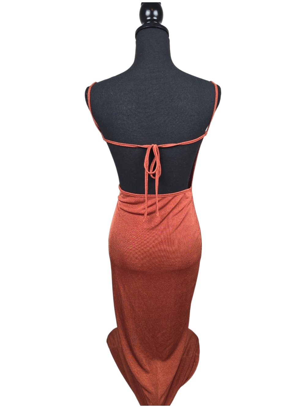 Rust Maxi Dress Open Back - Picture 3 of 7